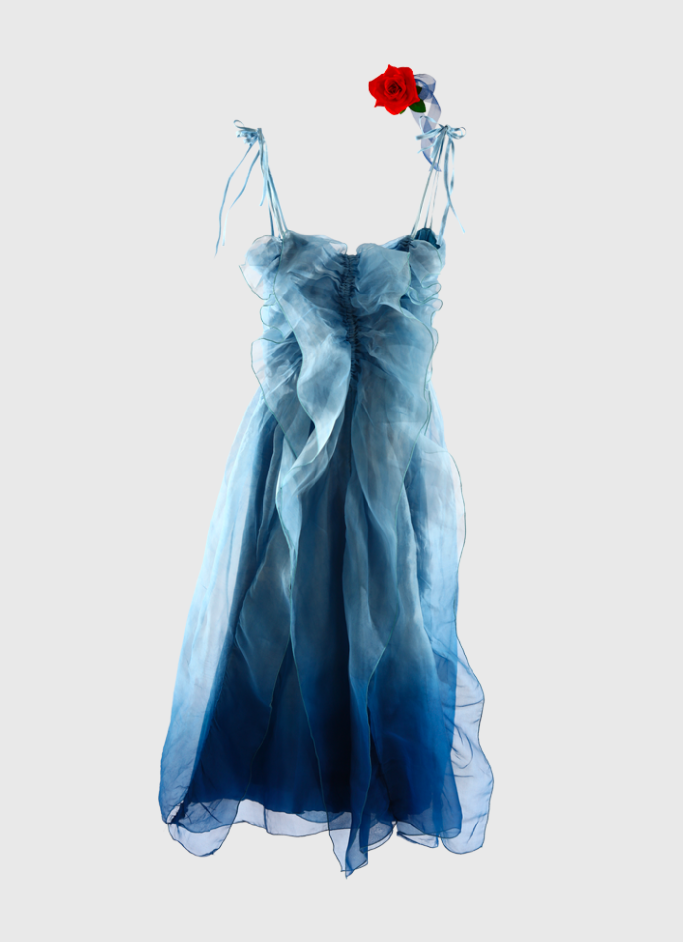 Blue wave long dress